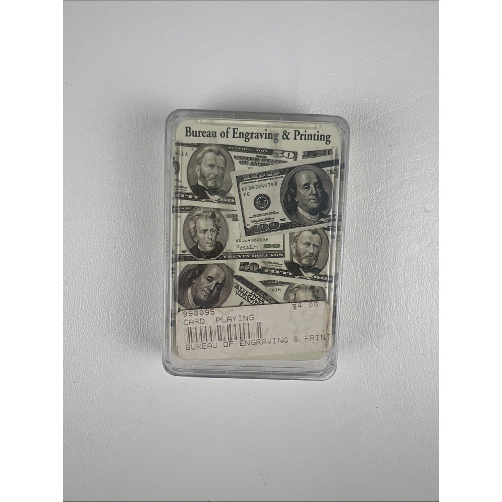 Bureau of Engraving and Printing US Currency Money Theme Playing Cards Deck Case